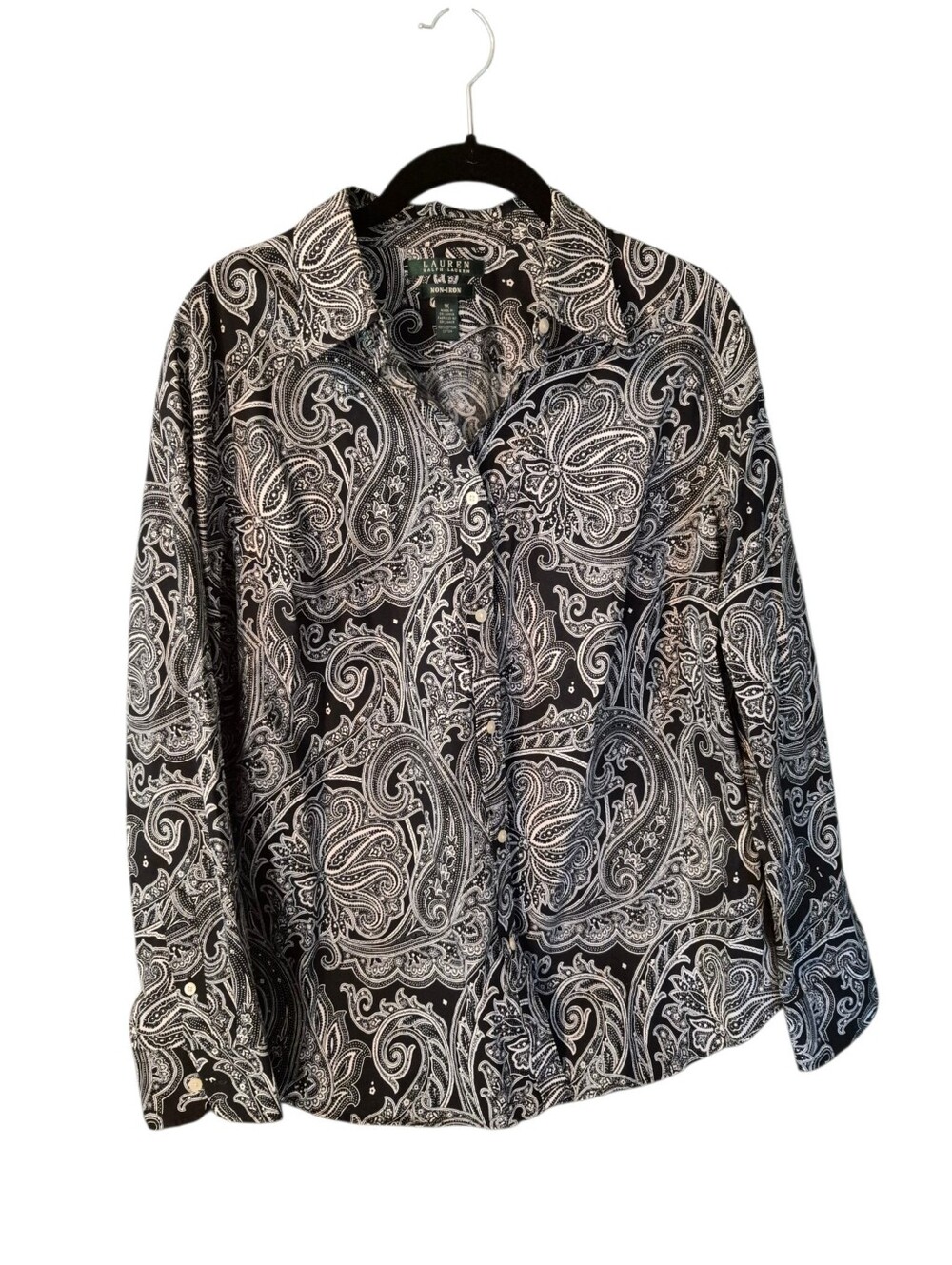 Lauren Ralph Lauren paisley button down no iron shirt - 1X.             G19
